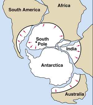 Map of glacial striations