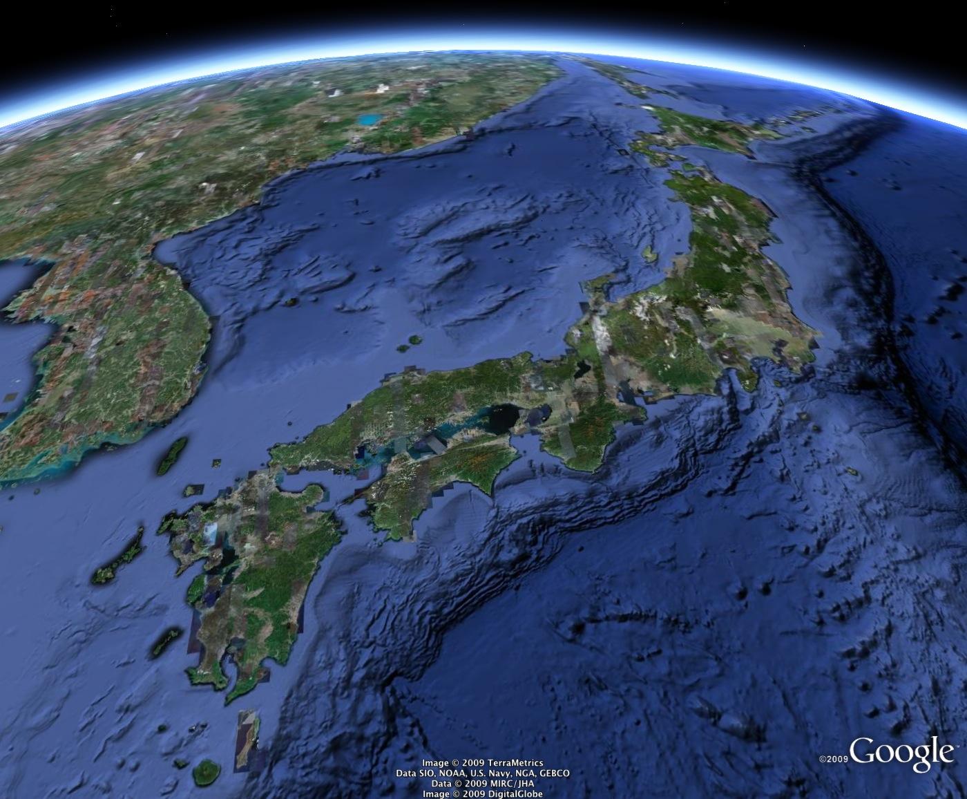 Satellite image of Japan